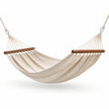 Amaca in Cotone con Barra di Legno Beige