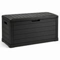 Cassapanca da giardino in plastica nera 117x45x57 cm