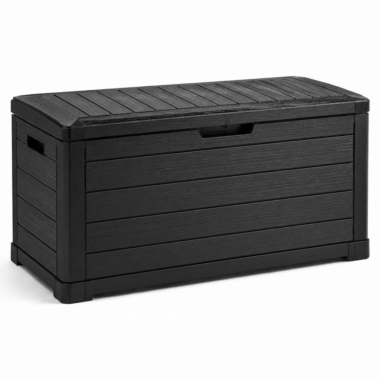 Cassapanca da giardino in plastica nera 117x45x57 cm